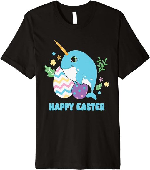 Cute Happy Easter Day Egg Hunter Boys Girls Kids Orca Whale Premium T-Shirt