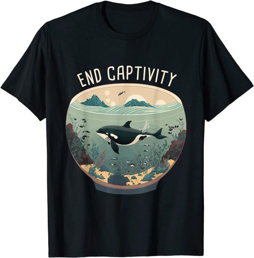 Orca End Captivity Free The Orcas Marine Protection Activist T-Shirt