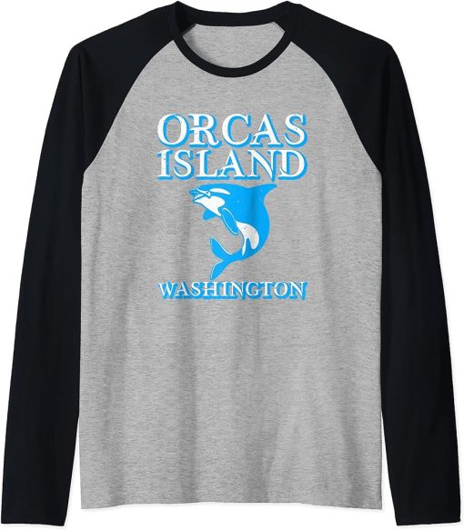 Orcas Island Washington Family Vacation Matching Beach Raglan Baseball Tee